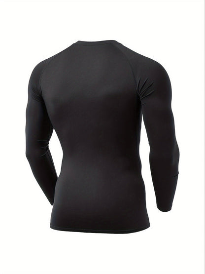 Herren Langarmshirt | Slim Fit Sportshirt | Lange Ärmel | Athletischer Freizeitstil