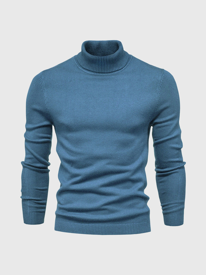 Pull homme à manches longues col montant | Coupe ajustée
