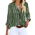 Damen Bluse mit V-Ausschnitt und Streifenmuster – Elegant & Vielseitig