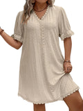 Damen Plus-Size Kleid mit V-Ausschnitt – Elegant & Bequem
