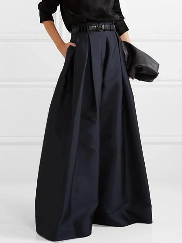 Women's high-waisted maxi skirt | Pleated design