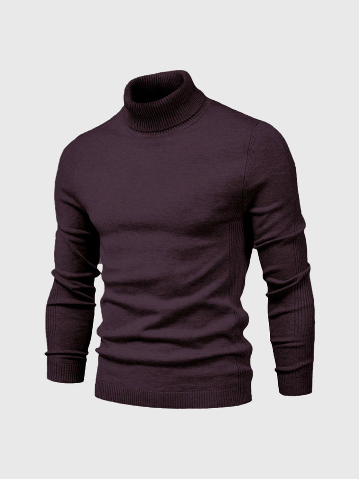Pull homme à manches longues col montant | Coupe ajustée