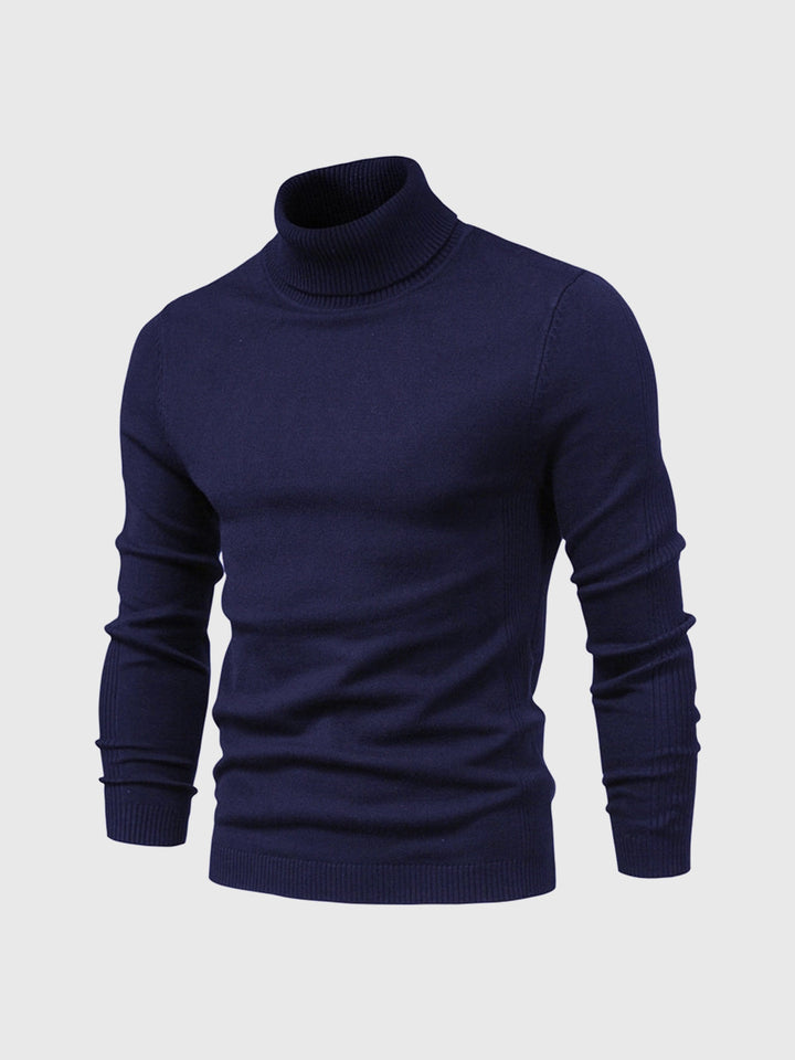 Pull homme à manches longues col montant | Coupe ajustée