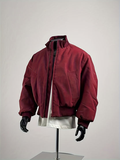 Herren Bomberjacke | Bequeme Passform mit Reissverschluss | Stehkragen Design | Streetwear Freizeitlook