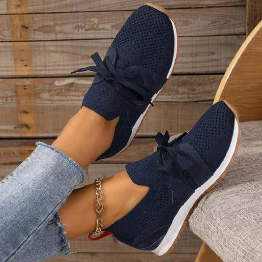 Dámské slip-on pletené tenisky | se šněrovacím detailem