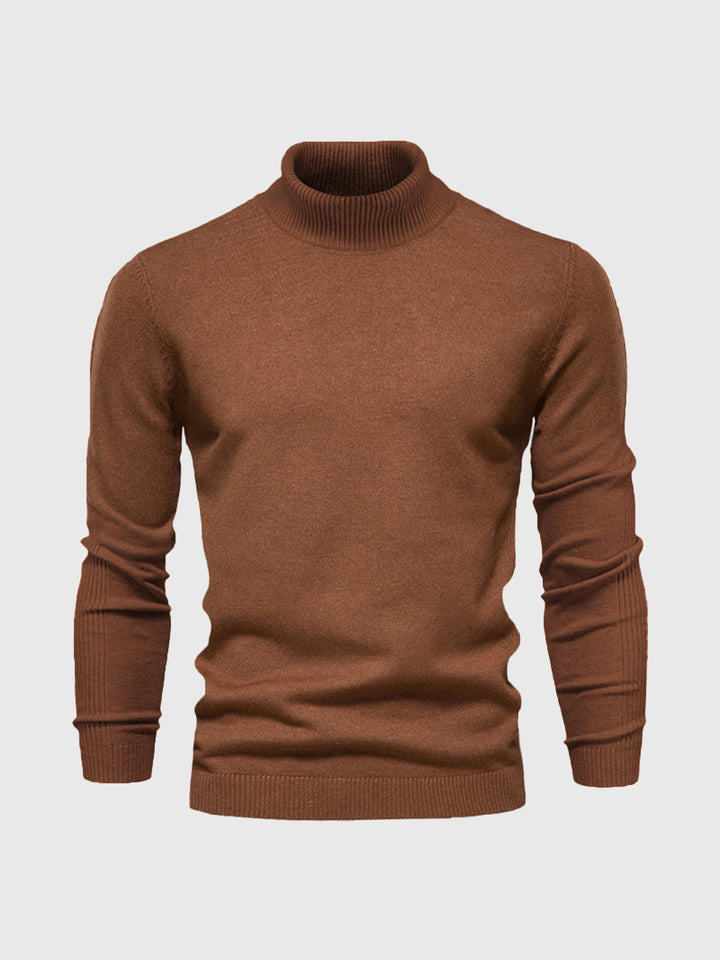 Pull homme à manches longues col montant | Coupe ajustée
