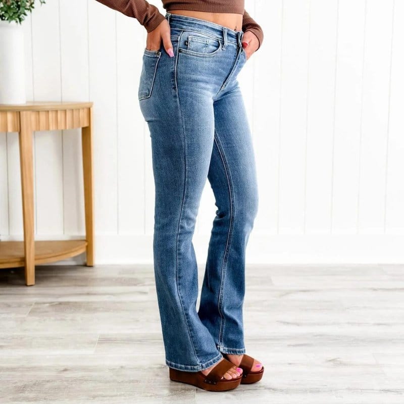 Damen Enganliegende Hose mit Mittlerer Taille | Gerader Schnitt