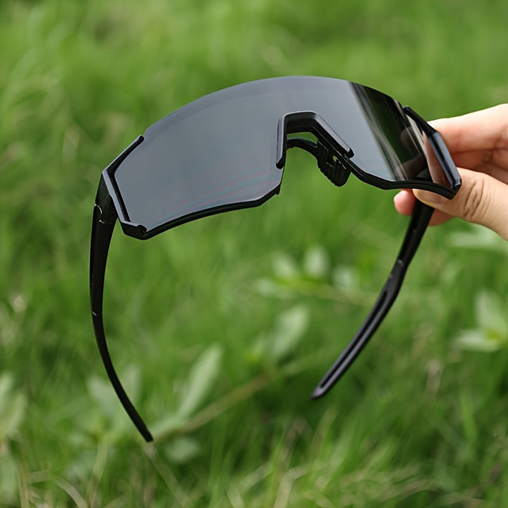 Męskie sportowe okulary przeciwsłoneczne | Oversize tarcza | Design typu wraparound | Outdoorowy, casualowy styl