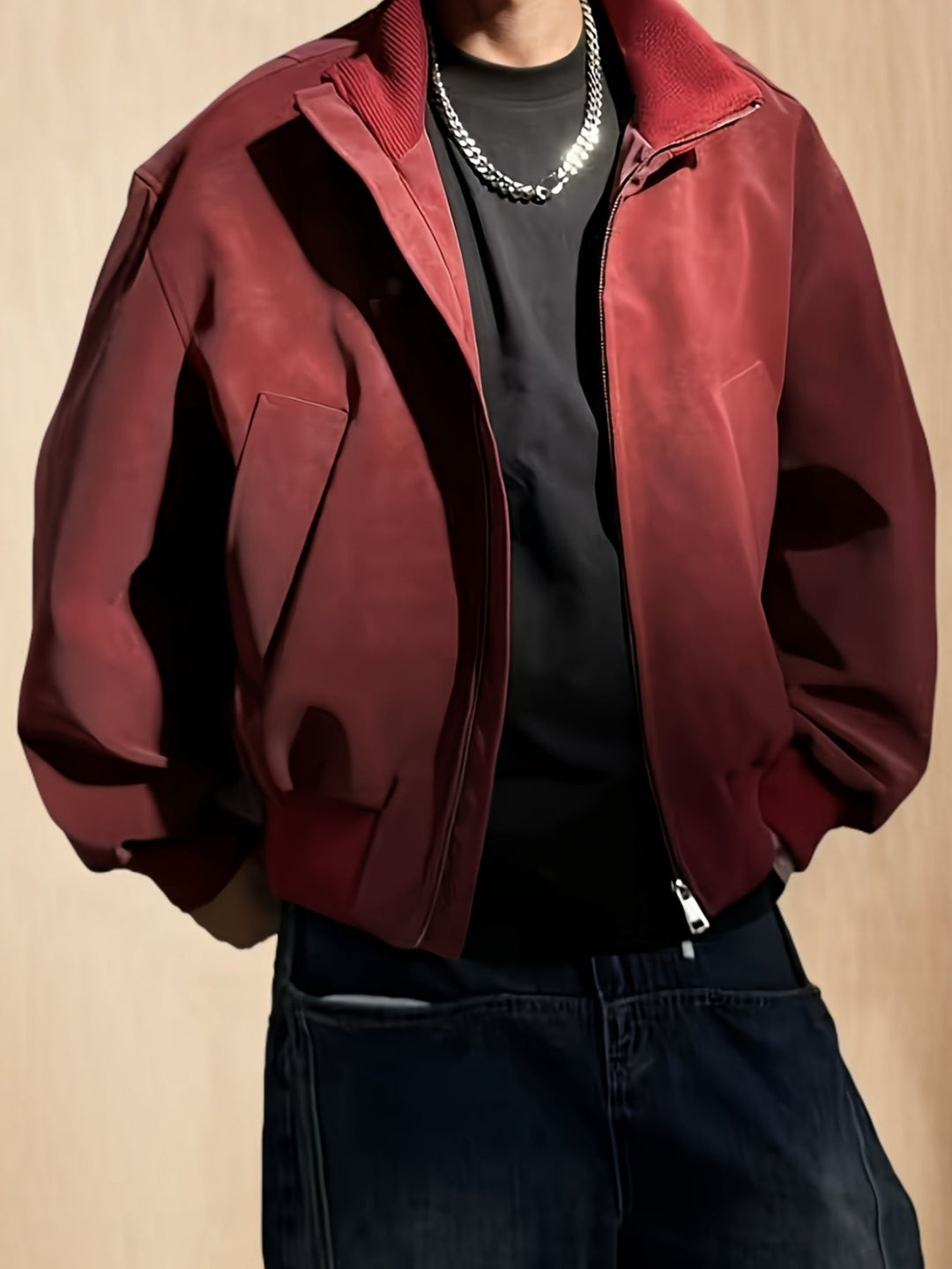 Herren Bomberjacke | Bequeme Passform mit Reissverschluss | Stehkragen Design | Streetwear Freizeitlook
