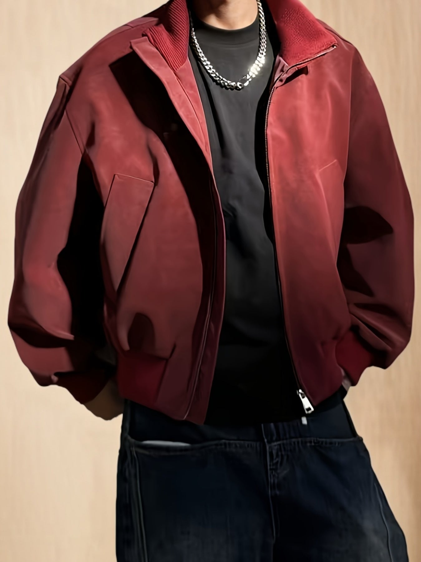 Herren Bomberjacke | Bequeme Passform mit Reissverschluss | Stehkragen Design | Streetwear Freizeitlook