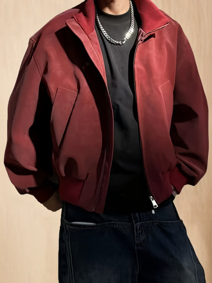 Herren Bomberjacke | Bequeme Passform mit Reissverschluss | Stehkragen Design | Streetwear Freizeitlook