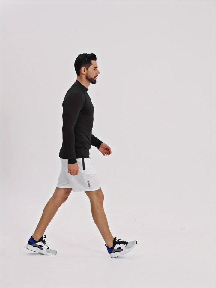 Herren Stretch Fit Shirt mit langen Ärmeln und hohem Kragen | Thermal Wear