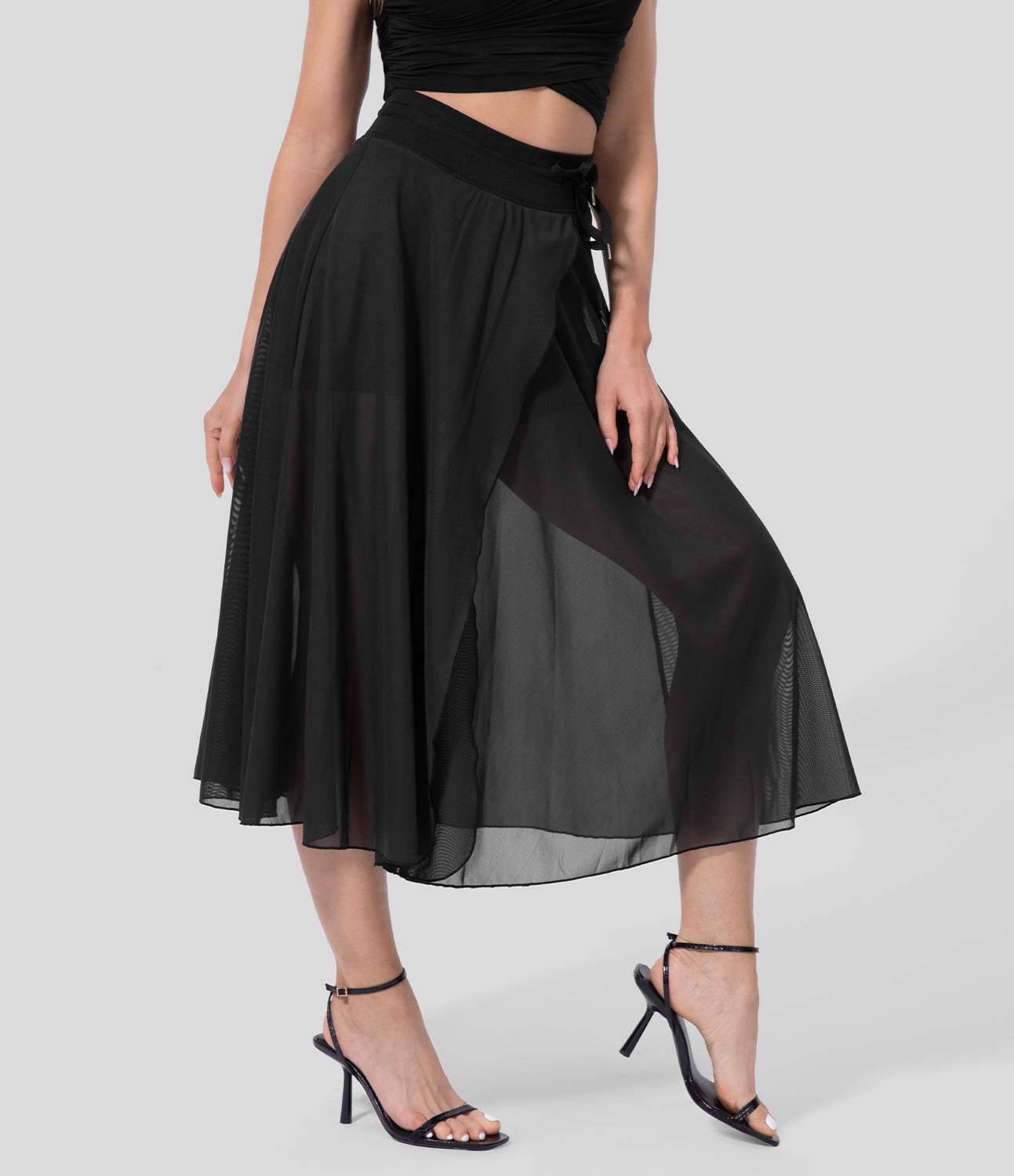 Gonna midi donna multistrato | Coprispalle trasparente