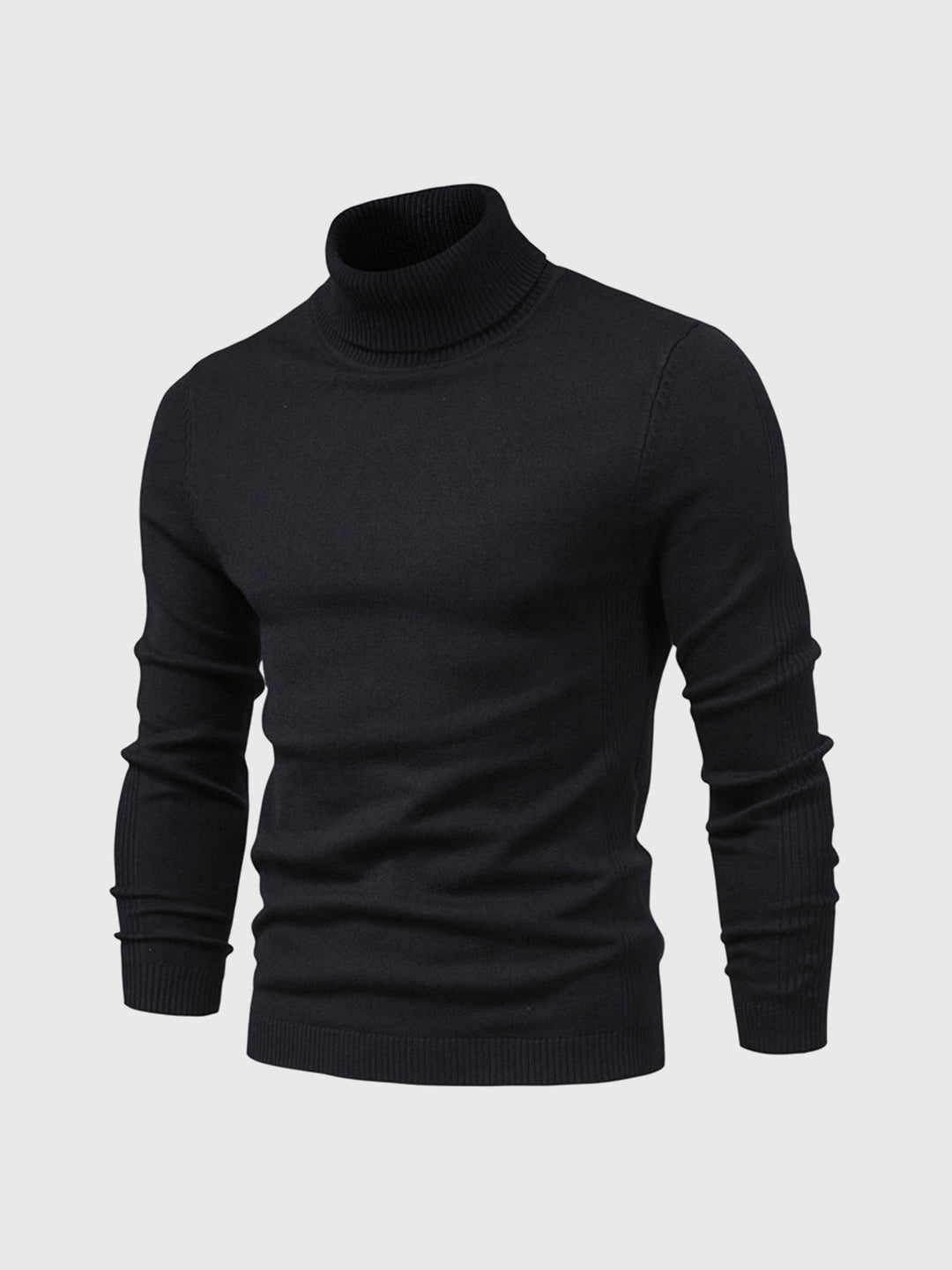 Pull homme à manches longues col montant | Coupe ajustée