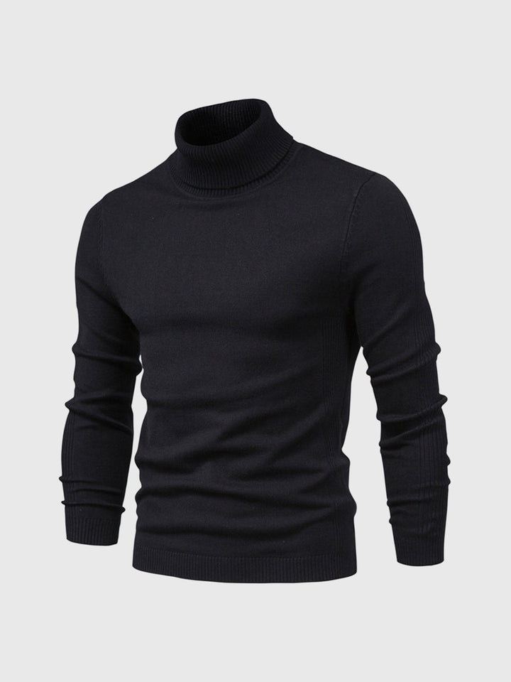 Pull homme à manches longues col montant | Coupe ajustée