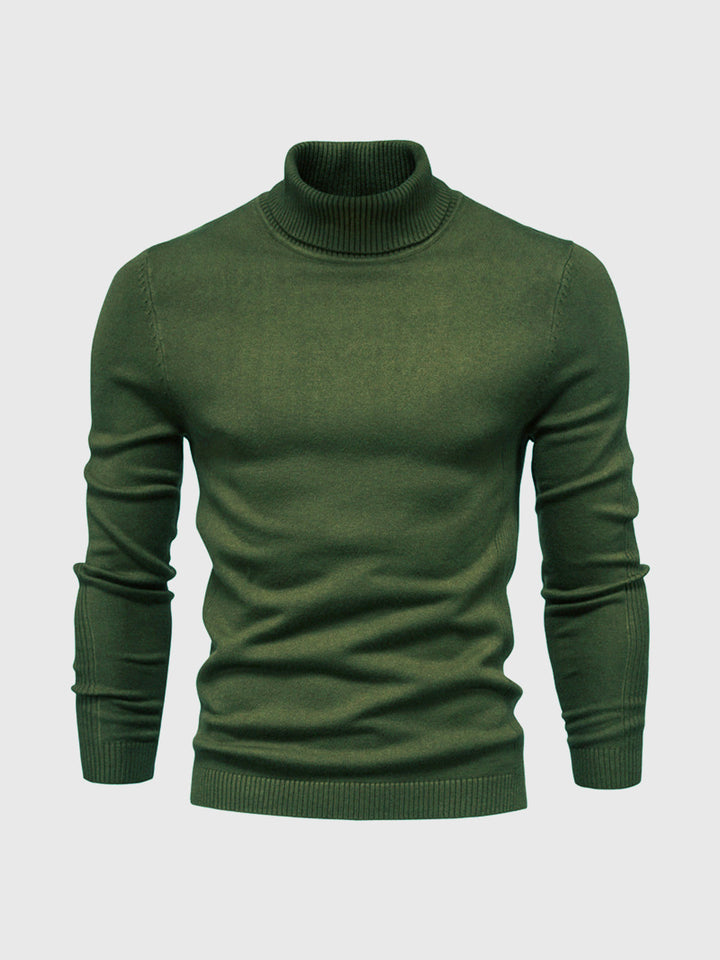Pull homme à manches longues col montant | Coupe ajustée