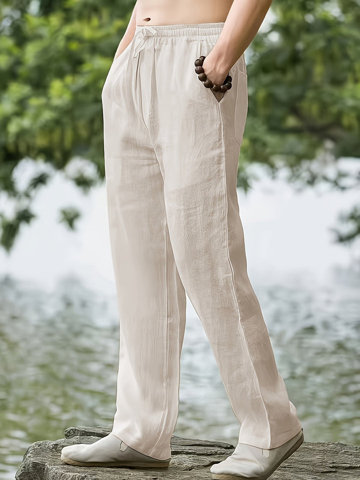 Herren Freizeithose | Relaxed Fit Hose | Gerades Bein und Kordelzug | Moderner Streetwear Stil