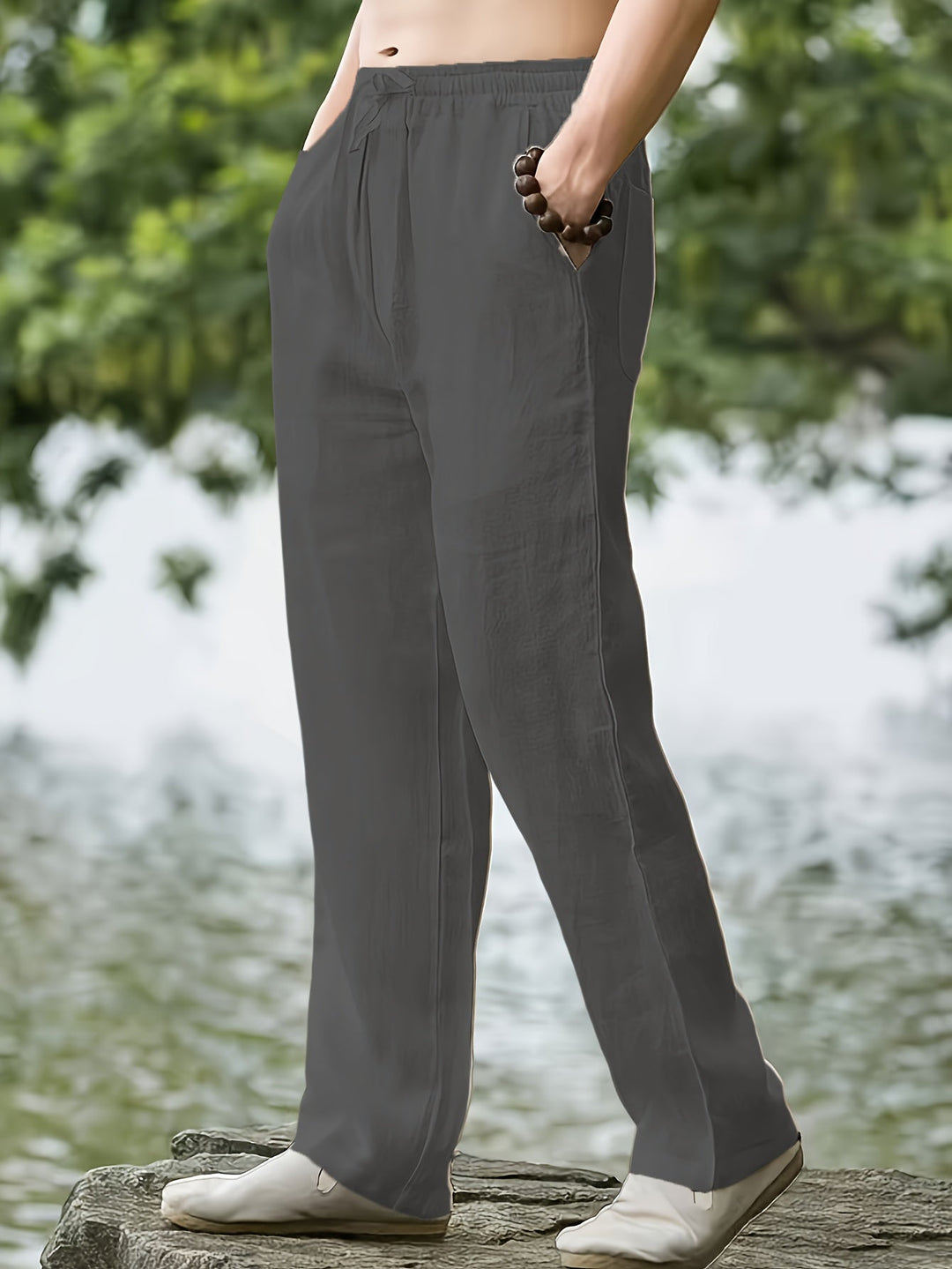 Herren Freizeithose | Relaxed Fit Hose | Gerades Bein und Kordelzug | Moderner Streetwear Stil