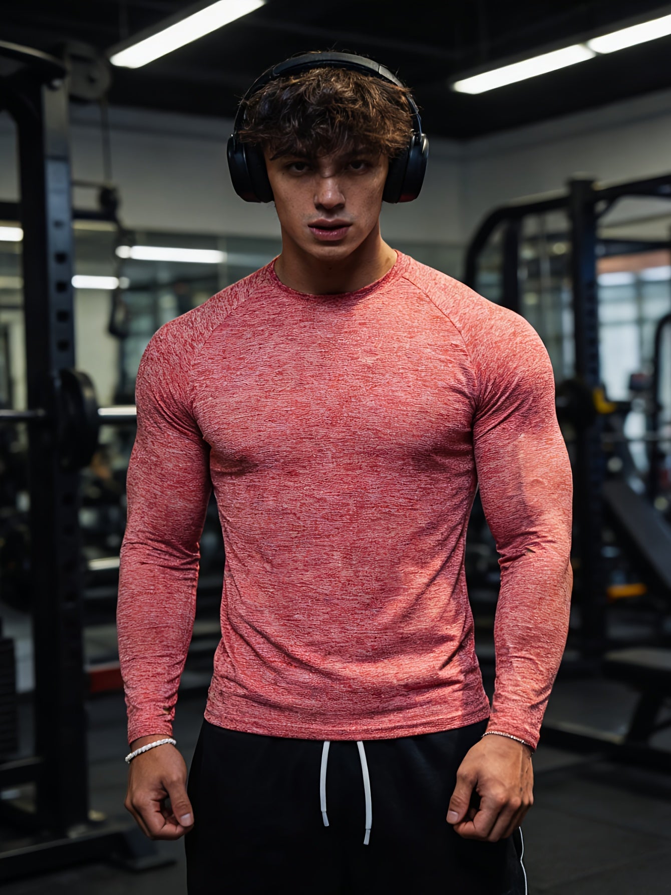 Pánské kompresní tričko s dlouhým rukávem a svalovým střihem | Fitness oblečení