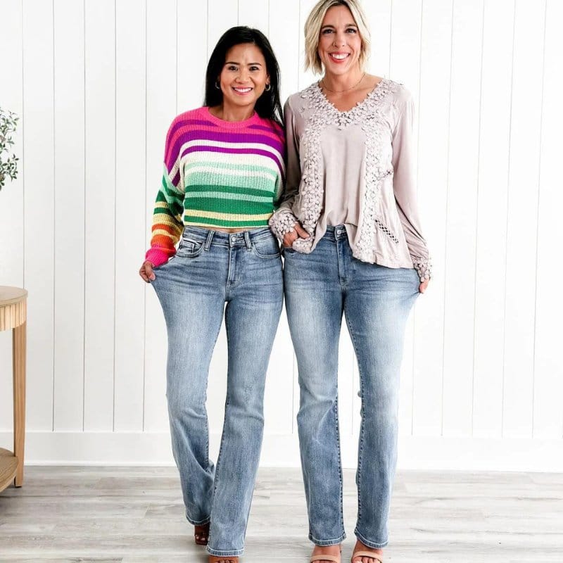Damen Enganliegende Hose mit Mittlerer Taille | Gerader Schnitt
