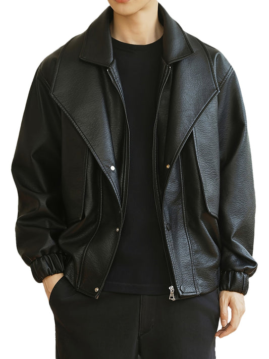 Giacca bomber da uomo | Vestibilità regolare | Giacca stile ecopelle | Look casual