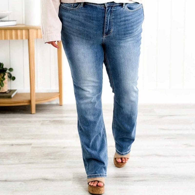 Damen Enganliegende Hose mit Mittlerer Taille | Gerader Schnitt