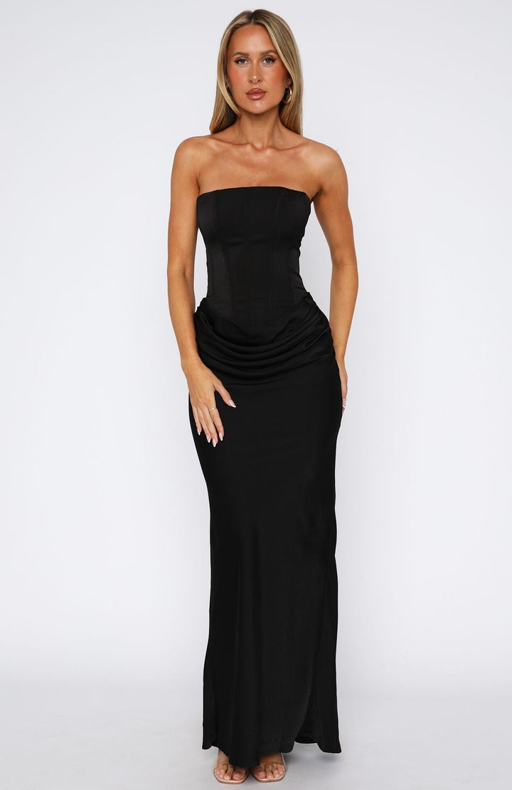 Damen Trägerloses Maxikleid Mit Raffdetails | Raffungen
