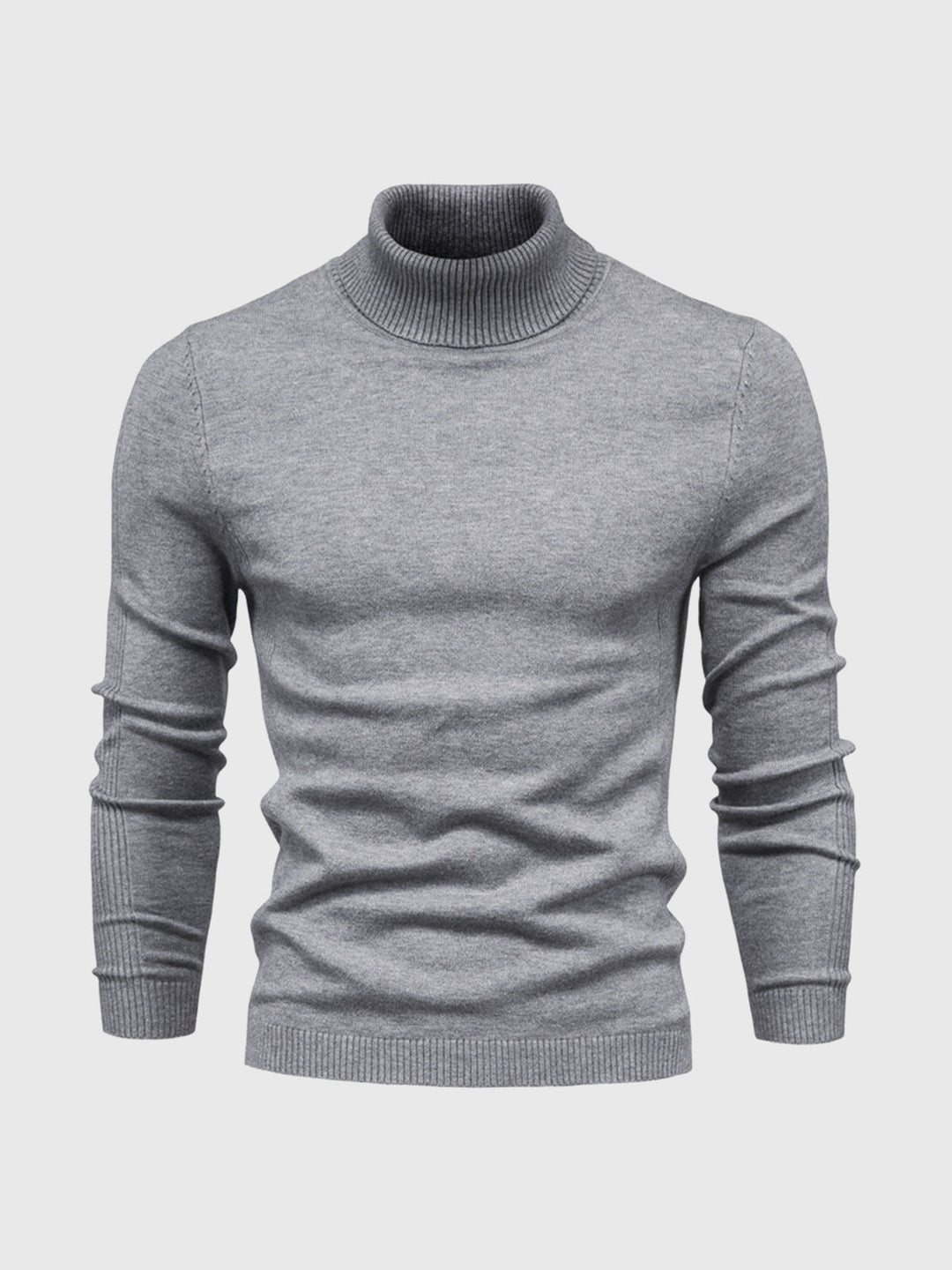 Pull homme à manches longues col montant | Coupe ajustée