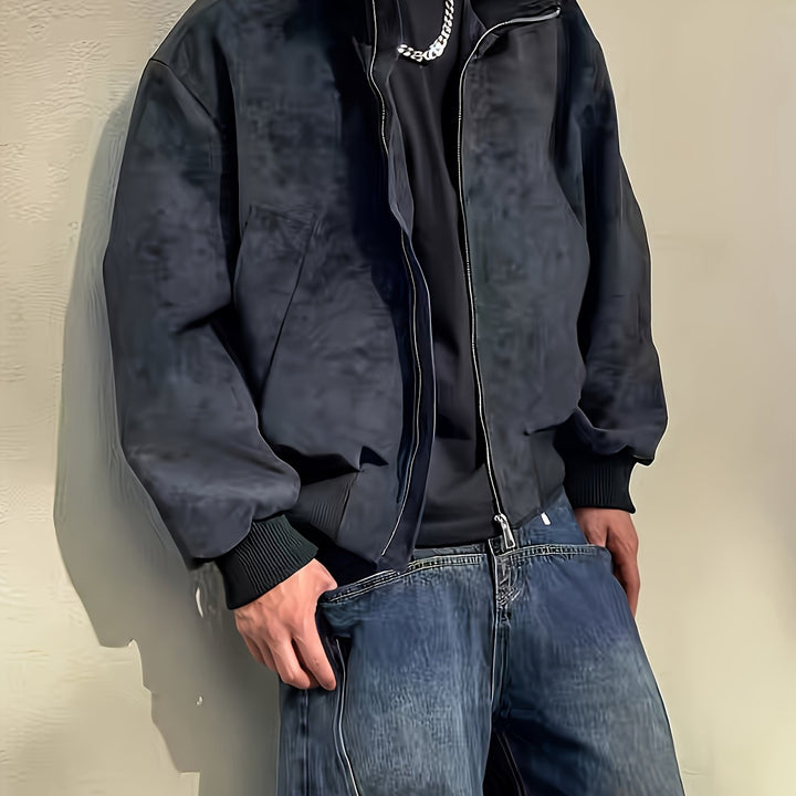 Herren Bomberjacke | Bequeme Passform mit Reissverschluss | Stehkragen Design | Streetwear Freizeitlook