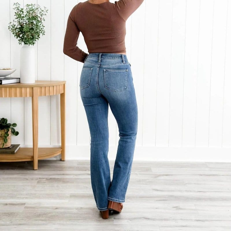Damen Enganliegende Hose mit Mittlerer Taille | Gerader Schnitt