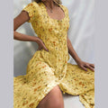 Paulina | Damen Blumenkleid mit Knopfleiste