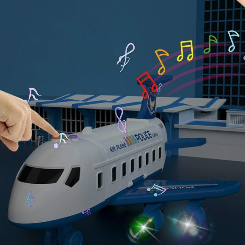 Abenteuer-Flugzeug-Spielset – großes Flugzeug und sechs Mini-Baufahrzeuge – geeignet für Kinder von 3 bis 6 Jahren – fördert kreatives Spielen 4