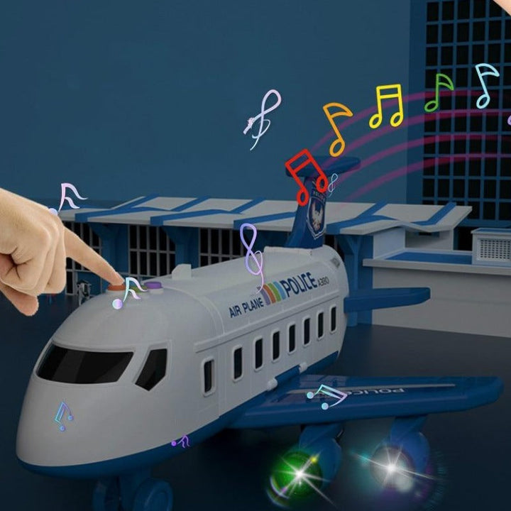 Abenteuer-Flugzeug-Spielset – großes Flugzeug und sechs Mini-Baufahrzeuge – geeignet für Kinder von 3 bis 6 Jahren – fördert kreatives Spielen 4