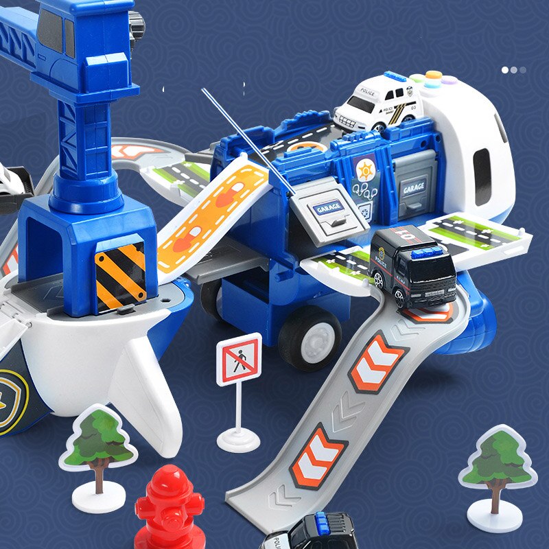 Abenteuer-Flugzeug-Spielset – großes Flugzeug und sechs Mini-Baufahrzeuge – geeignet für Kinder von 3 bis 6 Jahren – fördert kreatives Spielen 6
