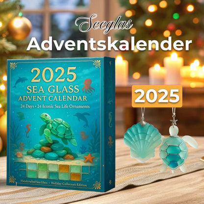 Adventskalender 2025 aus Meeresglas – 24-tägiger Kalender mit Meeresdekorationen und Meeresfiguren 1