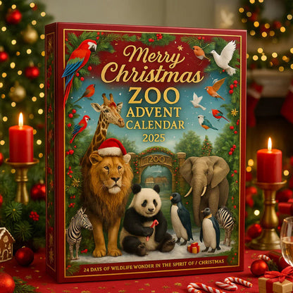 Adventskalender „Zootiere“ 2025 – ein 24-tägiger Kalender mit Überraschungen in Form von Wildtier-Ornamenten und Miniatur-Tierfiguren 4