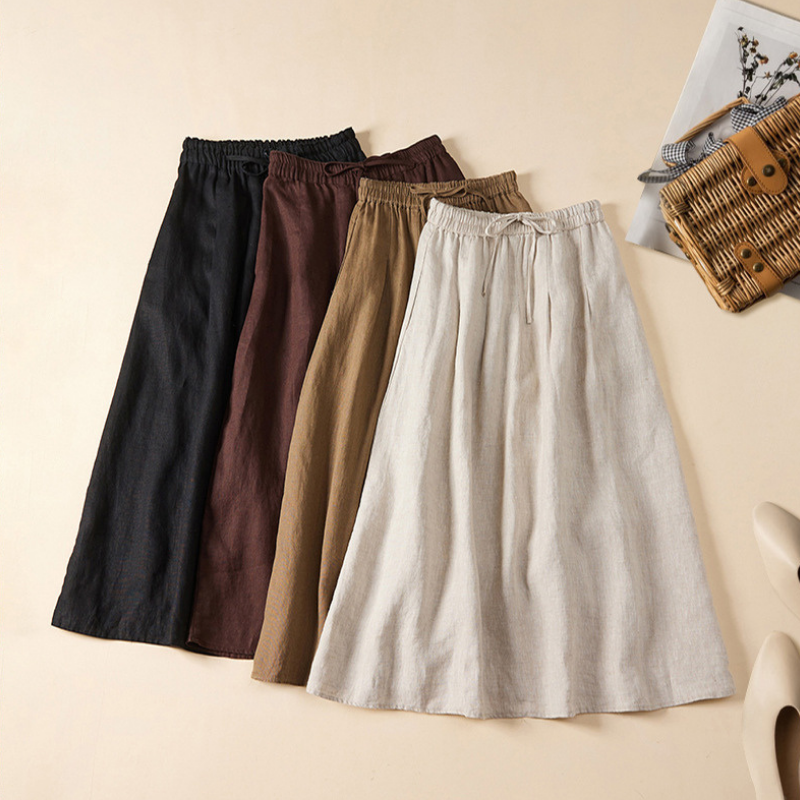 Gonna midi da donna con vita arricciata | Linea fluida