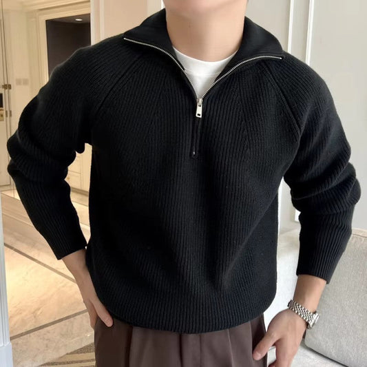 Alex | Herrenpullover mit Viertelreißverschluss
