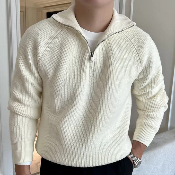 Alex | Herrenpullover mit Viertelreißverschluss