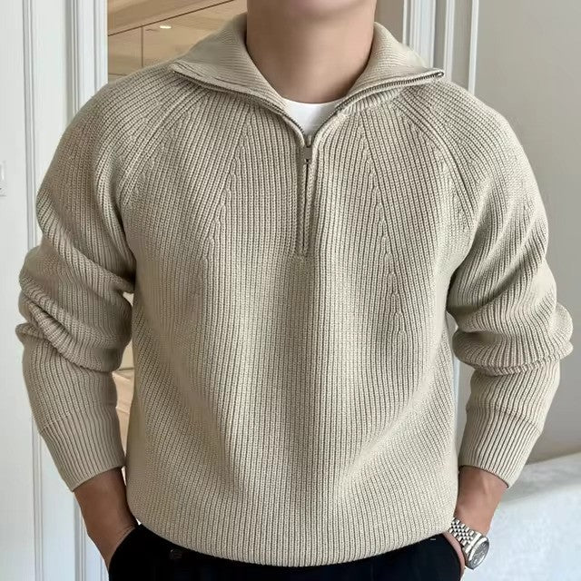 Alex | Herrenpullover mit Viertelreißverschluss