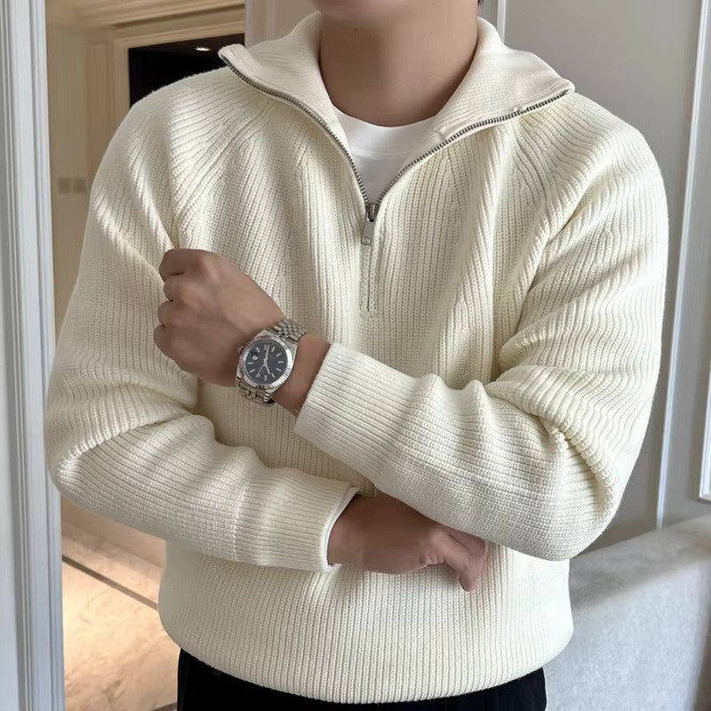 Alex | Herrenpullover mit Viertelreißverschluss