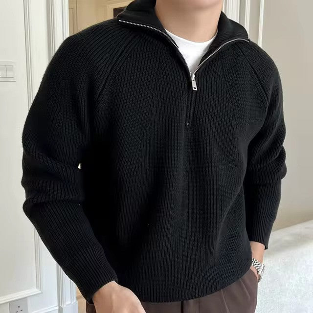 Alex | Herrenpullover mit Viertelreißverschluss