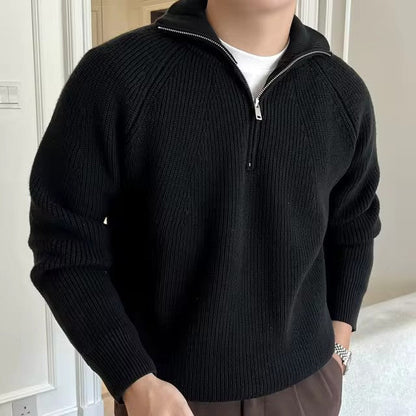 Alex | Herrenpullover mit Viertelreißverschluss