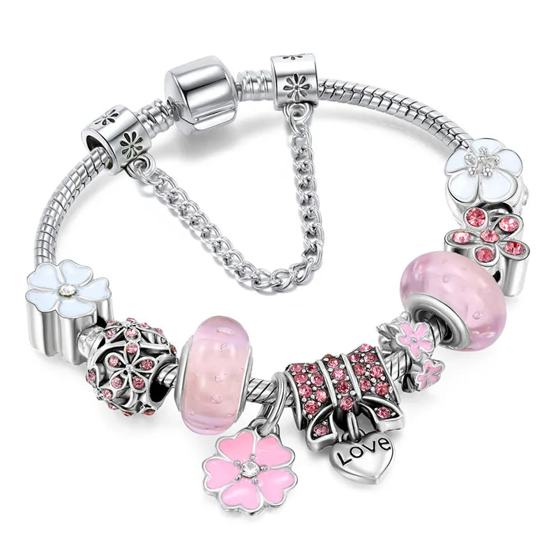 Armband aus 925er Sterlingsilber mit Blumenanhängern | Elegantes Schmuckgeschenk für Damen 5