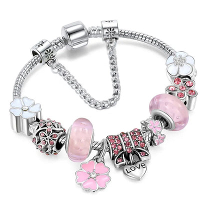 Armband aus 925er Sterlingsilber mit Blumenanhängern | Elegantes Schmuckgeschenk für Damen 5