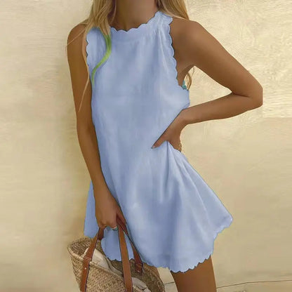Ärmelloses Kleid | Kleider Damen für den Sommer mit Wellenkante
