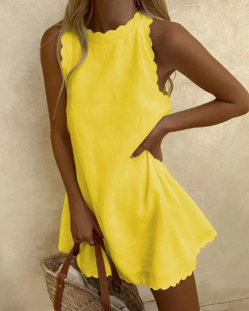 Ärmelloses Kleid | Kleider Damen für den Sommer mit Wellenkante