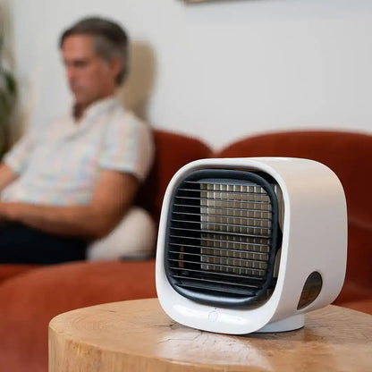 Mini USB Luftkühler | Tischventilator mit Wassertank | Tragbarer Persönlicher Ventilator | Zuhause und Büro