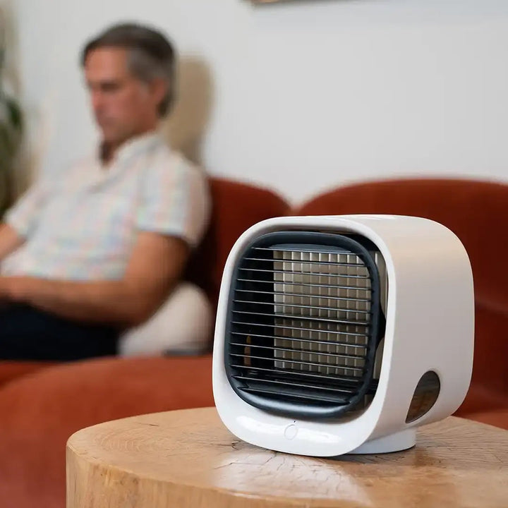 Mini USB Luftkühler | Tischventilator mit Wassertank | Tragbarer Persönlicher Ventilator | Zuhause und Büro