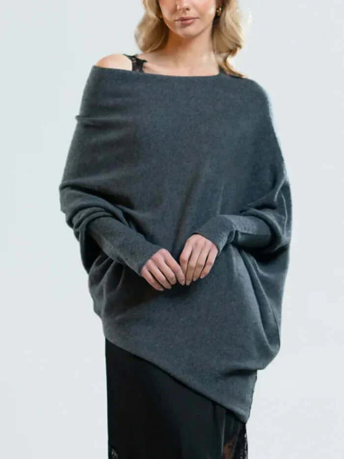 Asymmetrischer drapierter Strickpullover für Damen | Weich & Warm 5